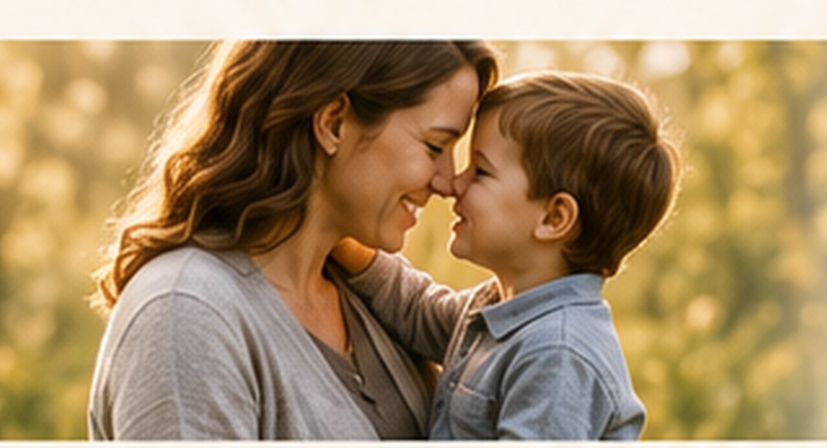 Parent and child sharing a quiet moment outdoors